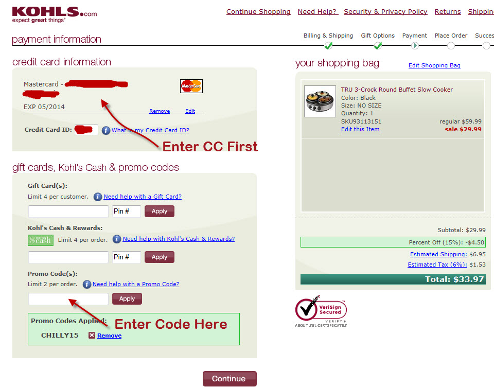 Kohl's charge card coupon code